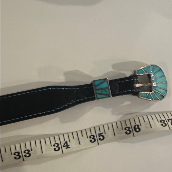 Dan Oliver Torquoise and Silver Leather Belt - Picture 5 of 5